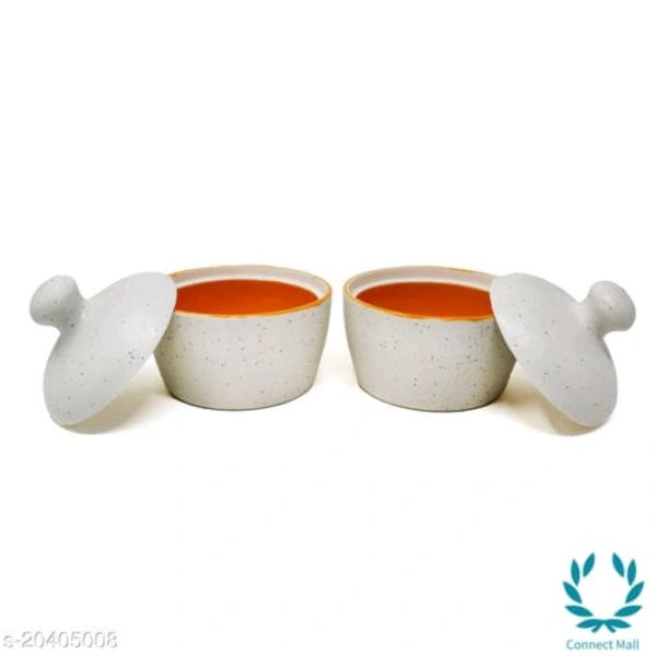 Handcrafted White Orange  Marble Ceramic Butter Pot with Lid  - Butter Pot